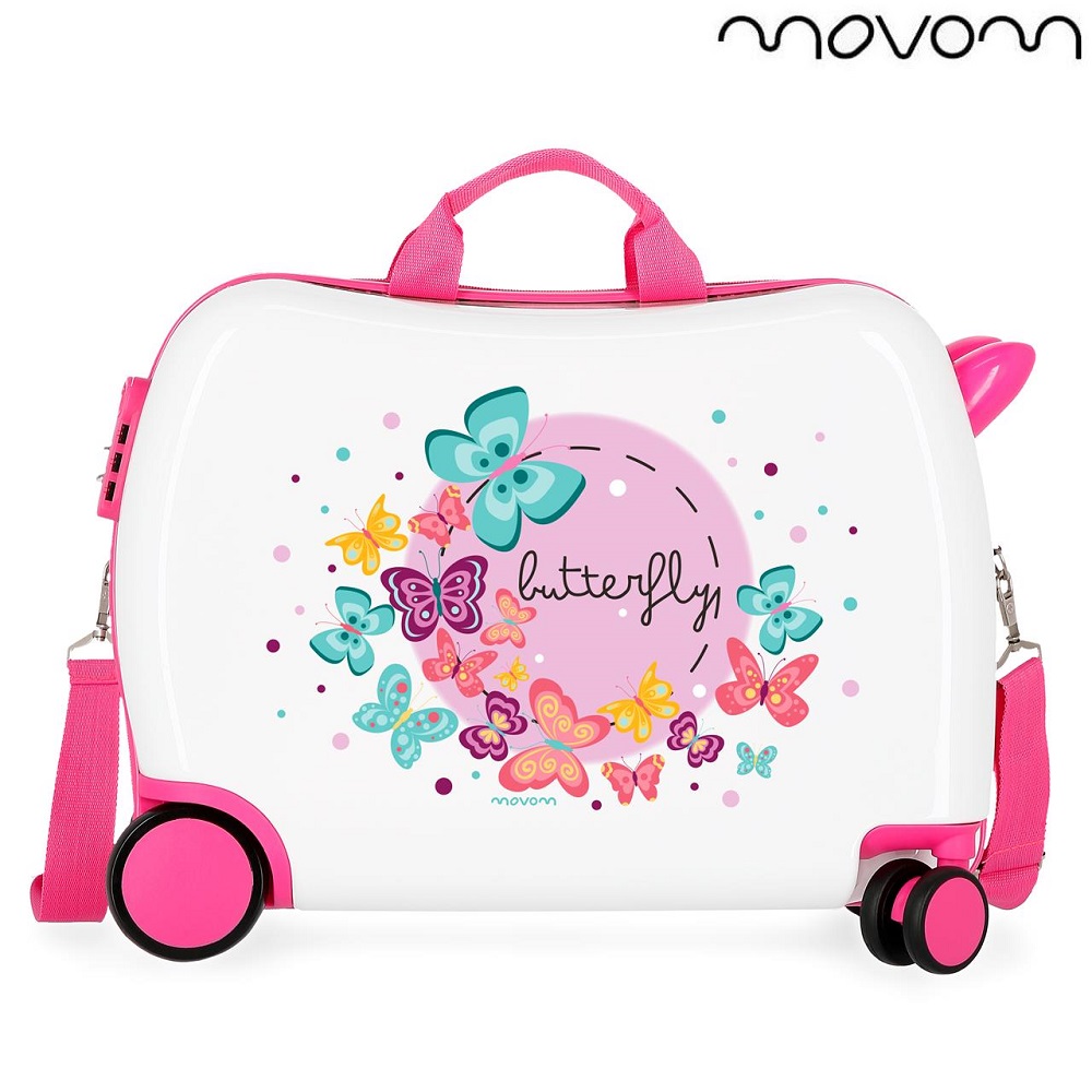 Resväska för barn att åka på Movom Butterfly