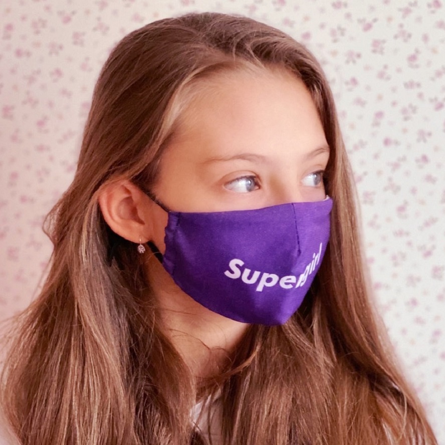 Munskydd barn Facewear Supergirl lila