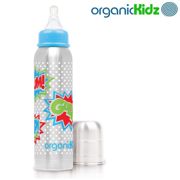 Nappflaska med termosfunktion i rostfritt OrganicKidz Bam