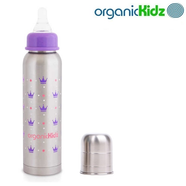 Nappflaska med termosfunktion i rostfritt OrganicKidz Posh