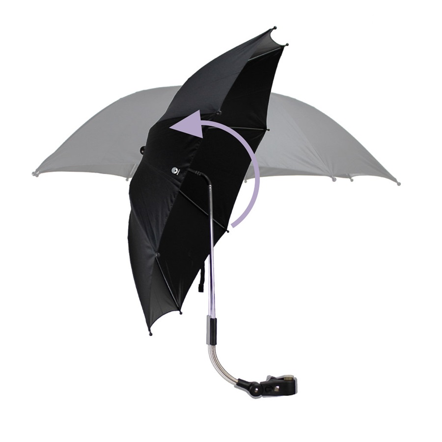 Parasoll till barnvagn Dooky Stroller Parasol Umbrella Black Leaves