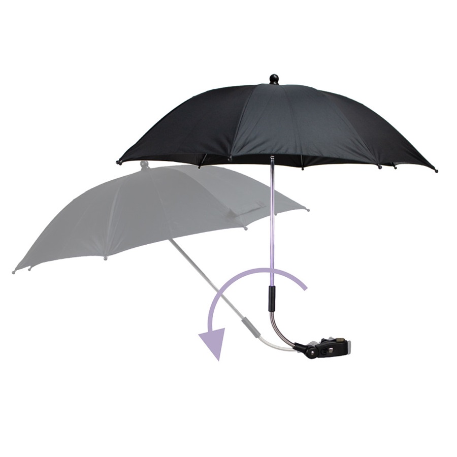 Parasoll till barnvagn Dooky Stroller Parasol Umbrella Black Leaves