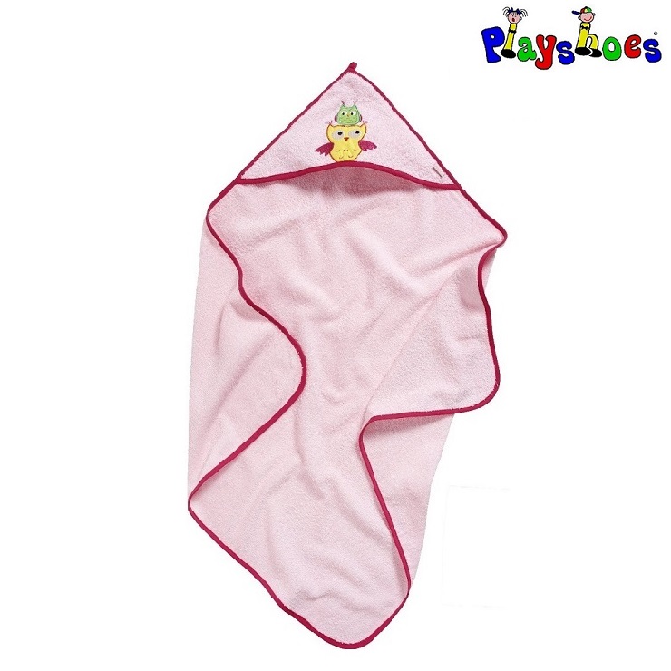 Badponcho barn Playshoes Uggla Rosa