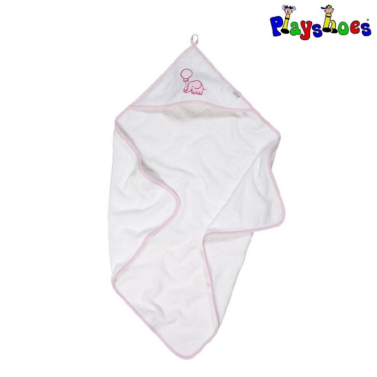 Badponcho barn Playshoes Elefant Rosa