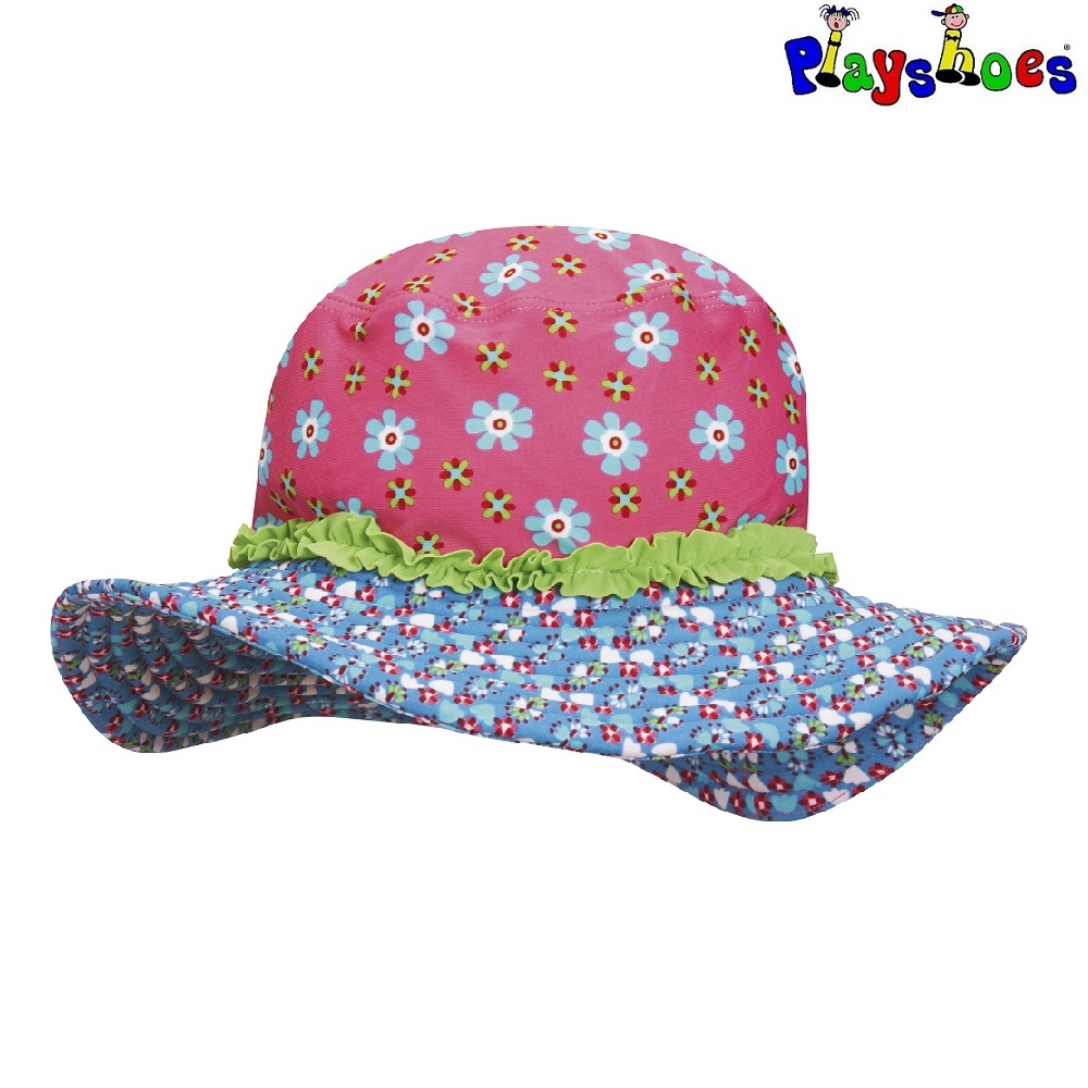 Solhatt barn Playshoes Röda blommor