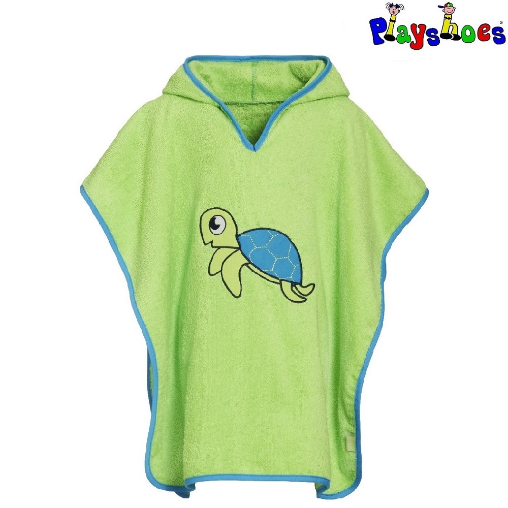 Badponcho barn Playshoes Turtle Grön