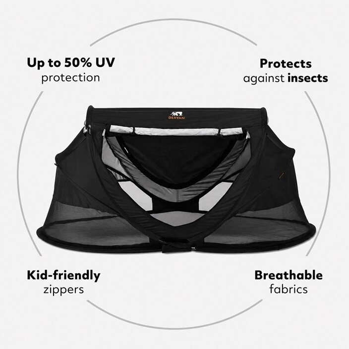 Resesäng - Deryan Toddler Luxe Black