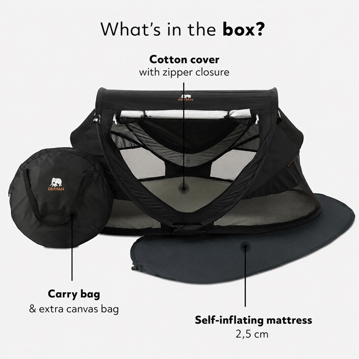 Resesäng - Deryan Toddler Luxe Black