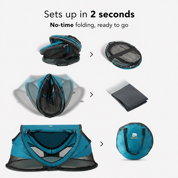 Pop-up resesäng för barn Deryan Toddler Luxe Ocean