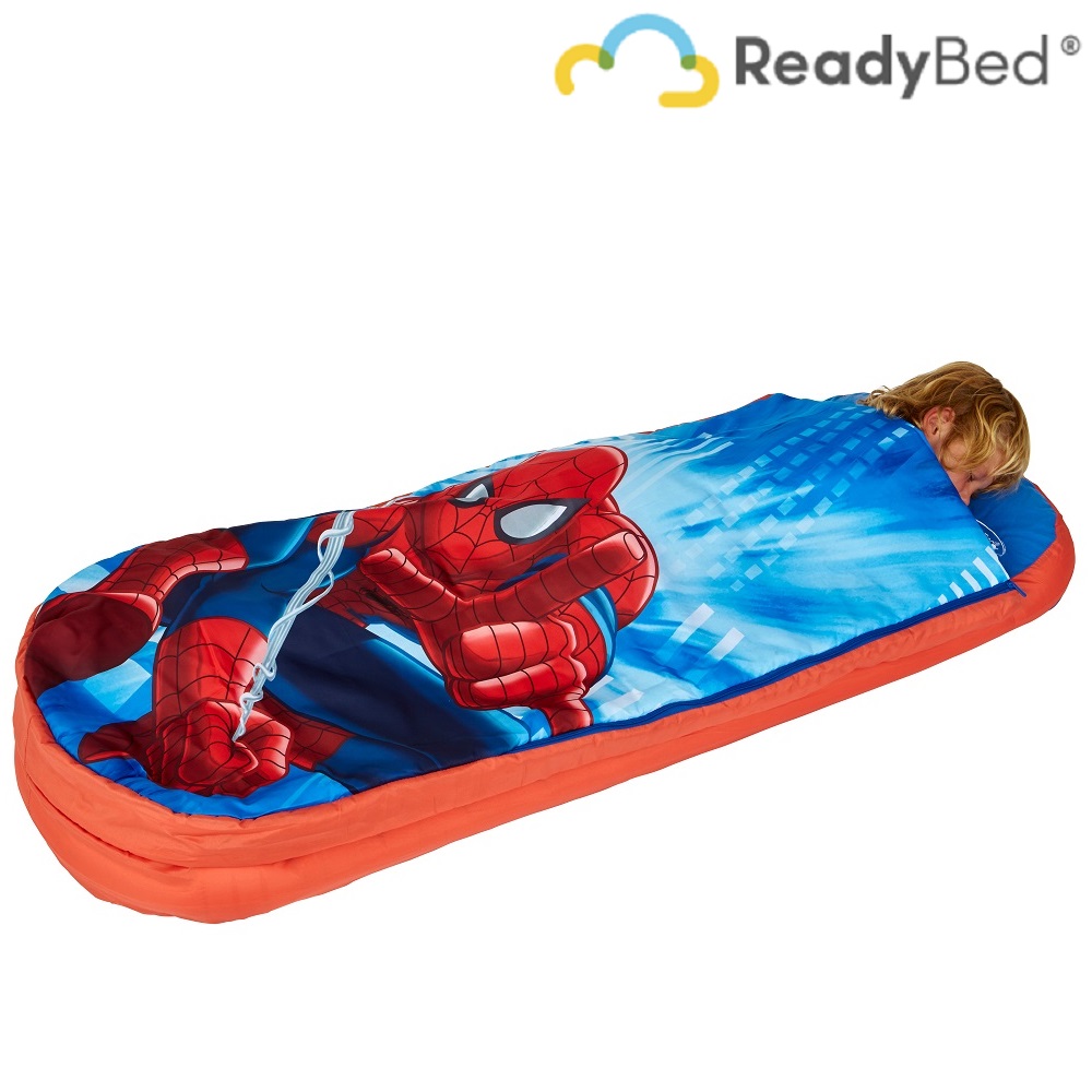 Resemadrass med lakan och kudde Readybed Junior Spiderman