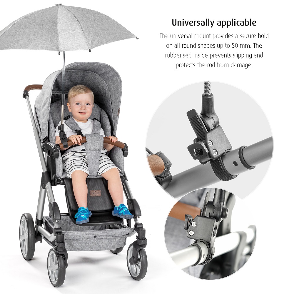 Solparasoll barnvagn Reer grå