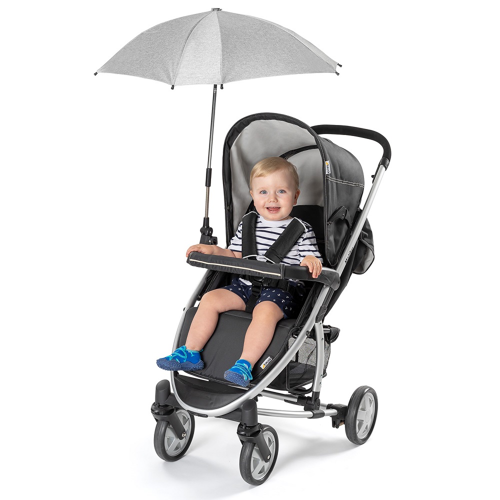 Solparasoll barnvagn Reer grå