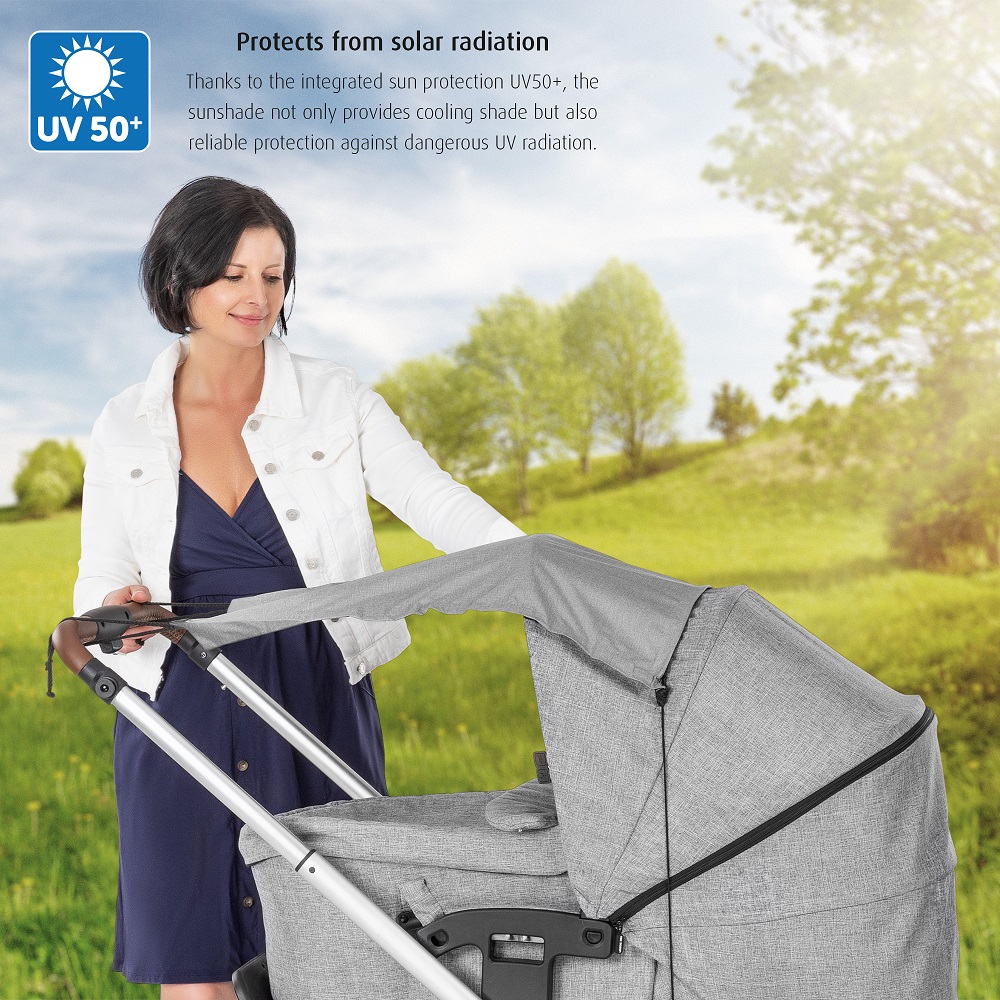 Solskydd till barnvagn Reer ShineSafe Grå