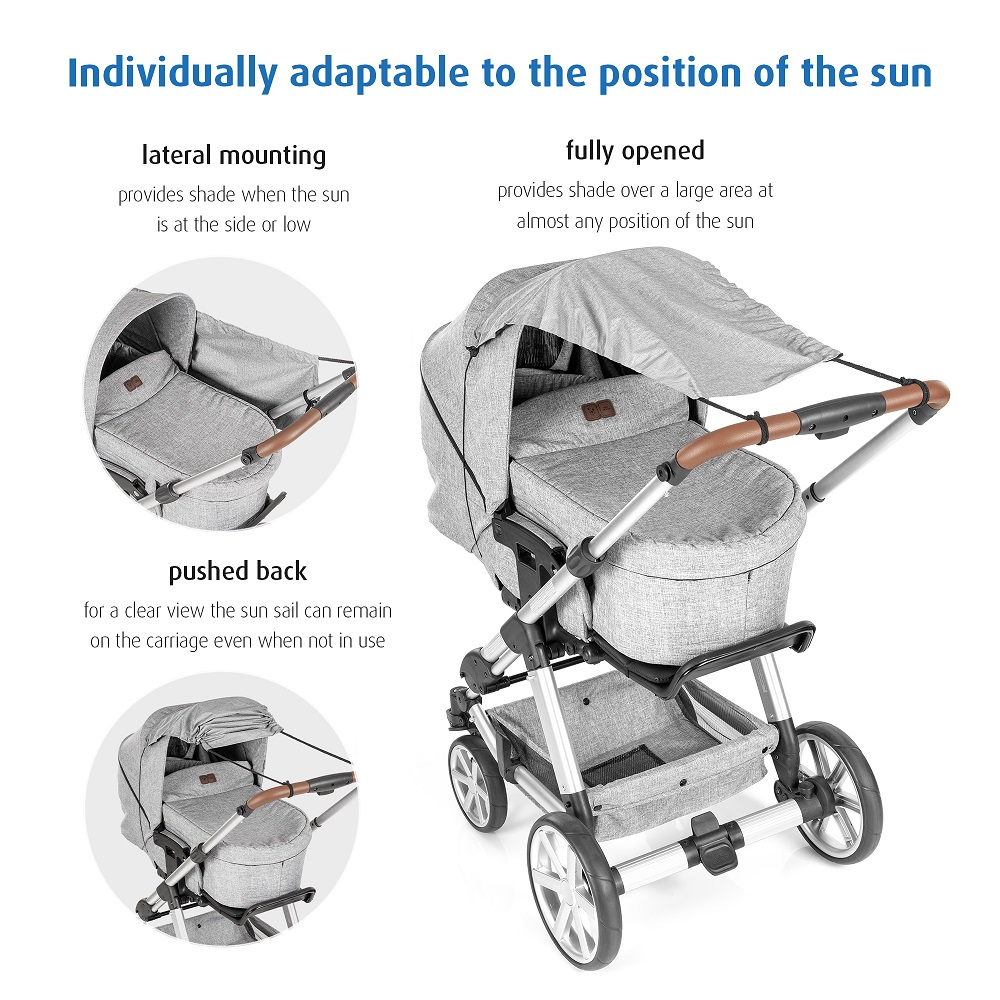 Solskydd till barnvagn Reer ShineSafe Grå
