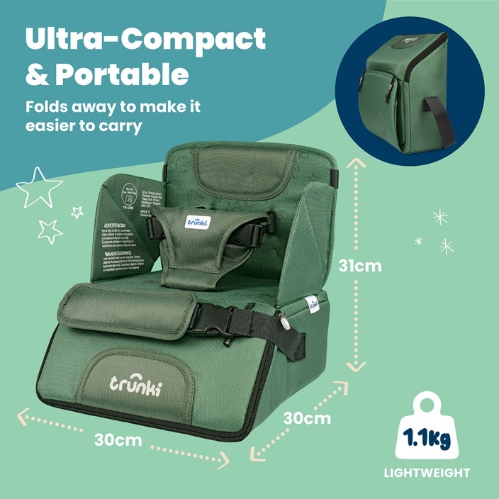 Resebarnstol - Trunki Dining Booster Seat Green