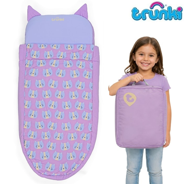Uppblåsbar resemadrass med sovsäck - Trunki Bedtime Explorer Cassie Cat