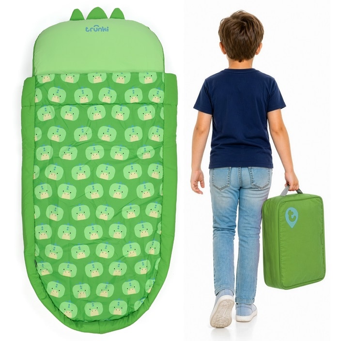 Uppblåsbar resemadrass med sovsäck - Trunki Bedtime Explorer Dudley Dino