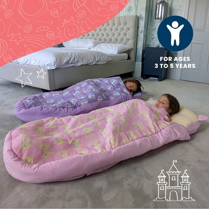Uppblåsbar resemadrass med sovsäck - Trunki Bedtime Explorer Una Unicorn