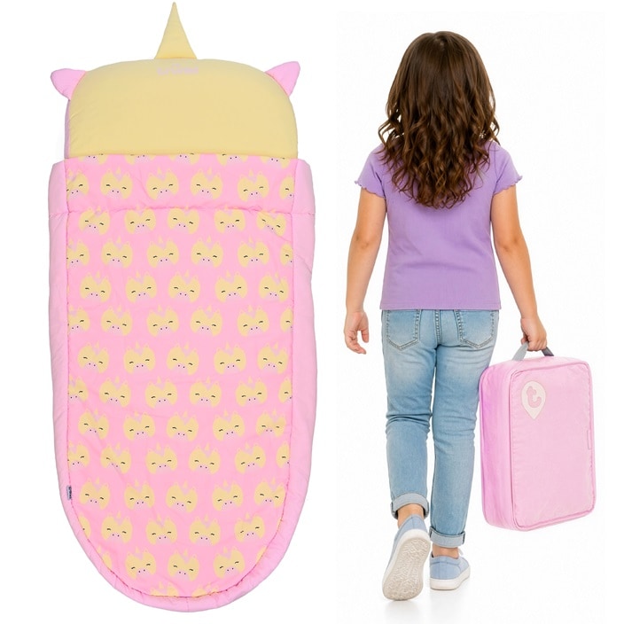 Uppblåsbar resemadrass med sovsäck - Trunki Bedtime Explorer Una Unicorn