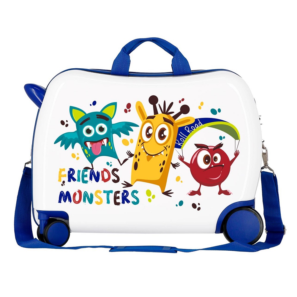 Resväska för barn att åka på Roll Road Friends Monsters