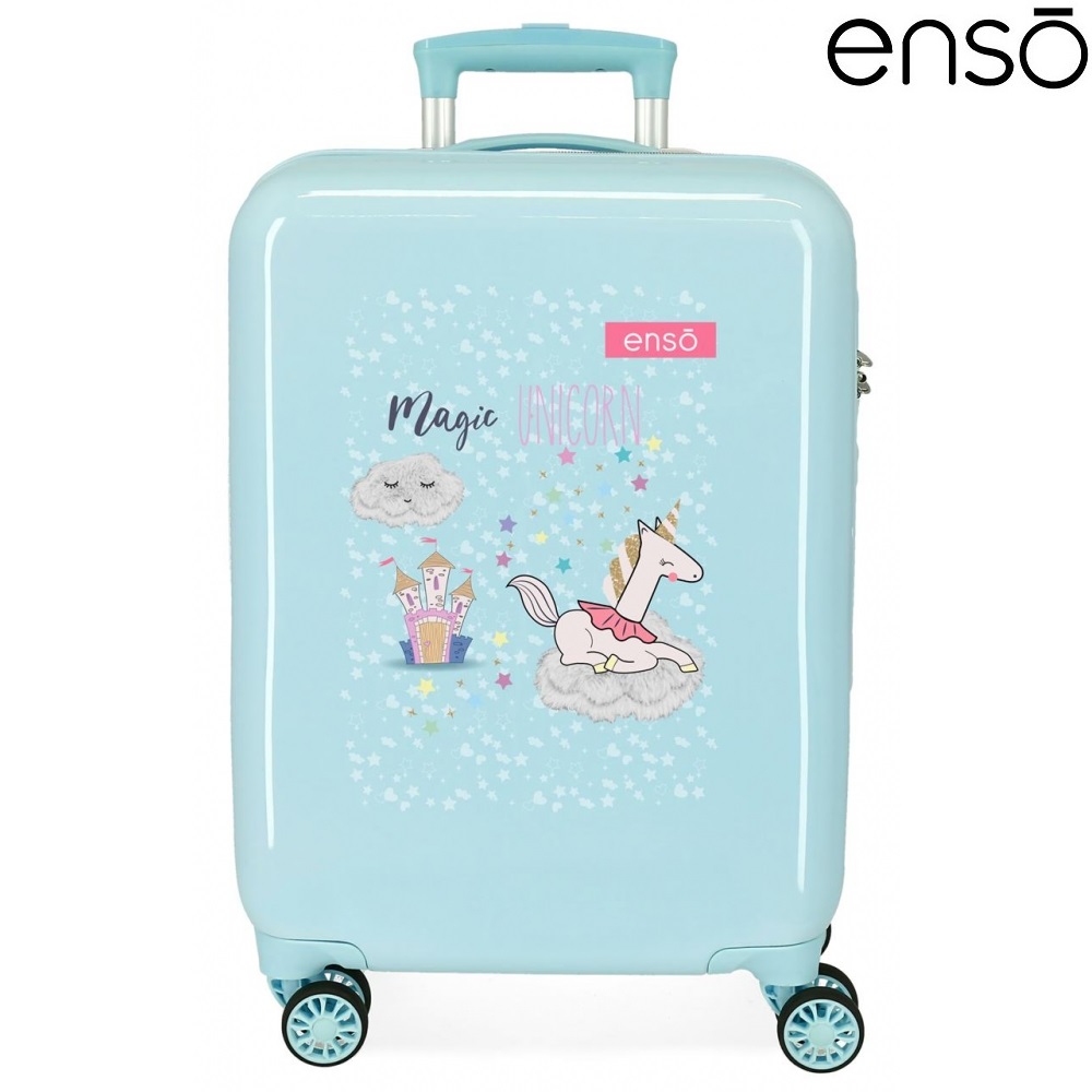 Resväska för barn Enso Magic Unicorn Turquoise