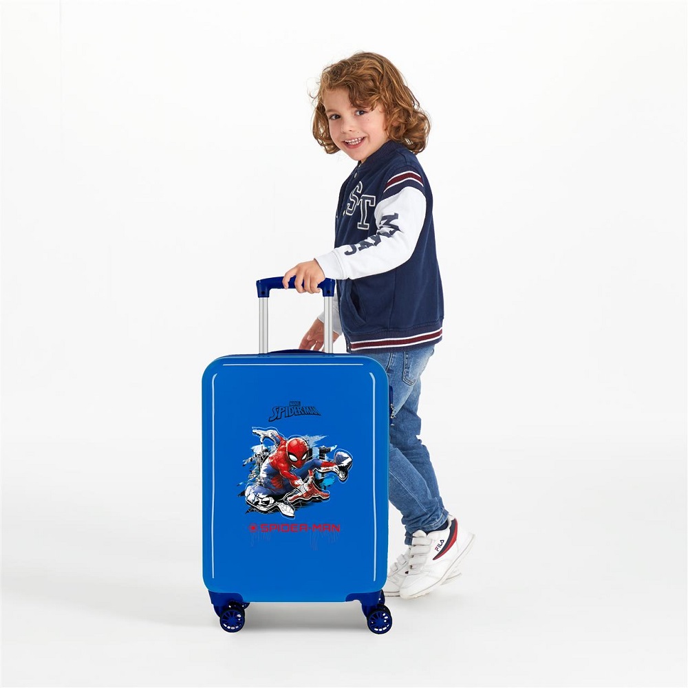 Resväska för barn Spiderman Geo Blue