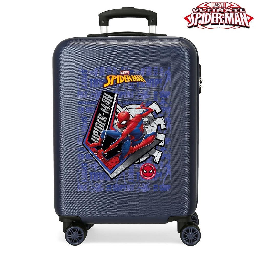 Resväska för barn Spiderman Great Power Navy