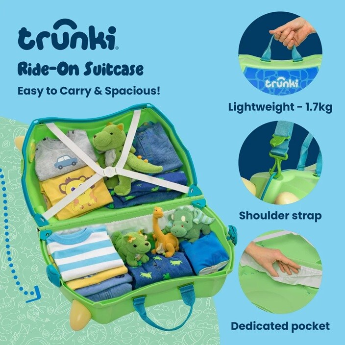 Resväska för barn - Trunki Glide Dudley Dino