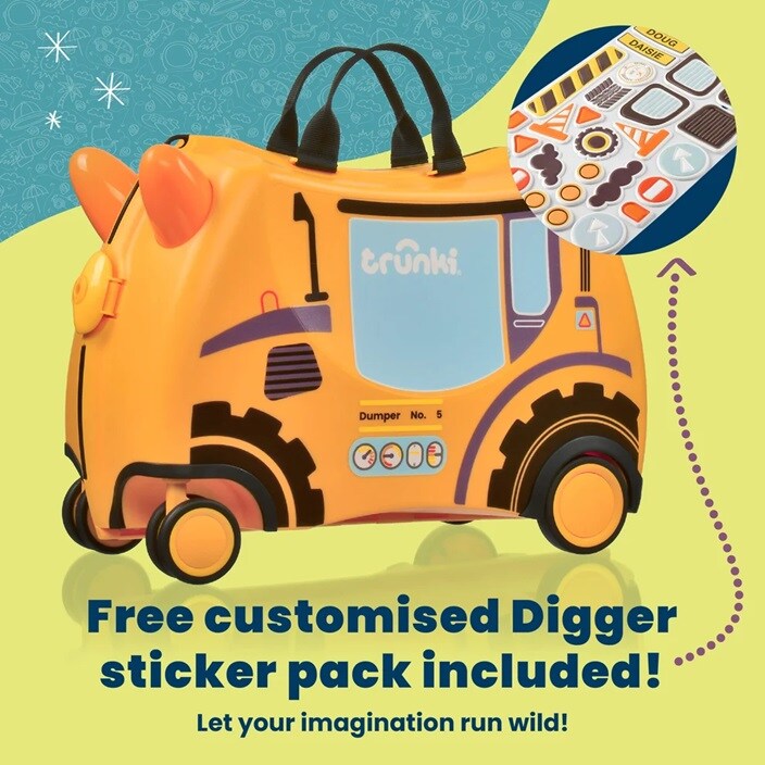 Resväska för barn - Trunki Glide Doug Digger