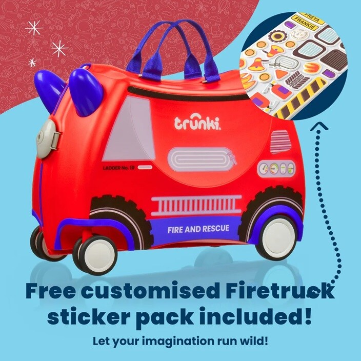 Resväska för barn - Trunki Glide Frank Firetruck