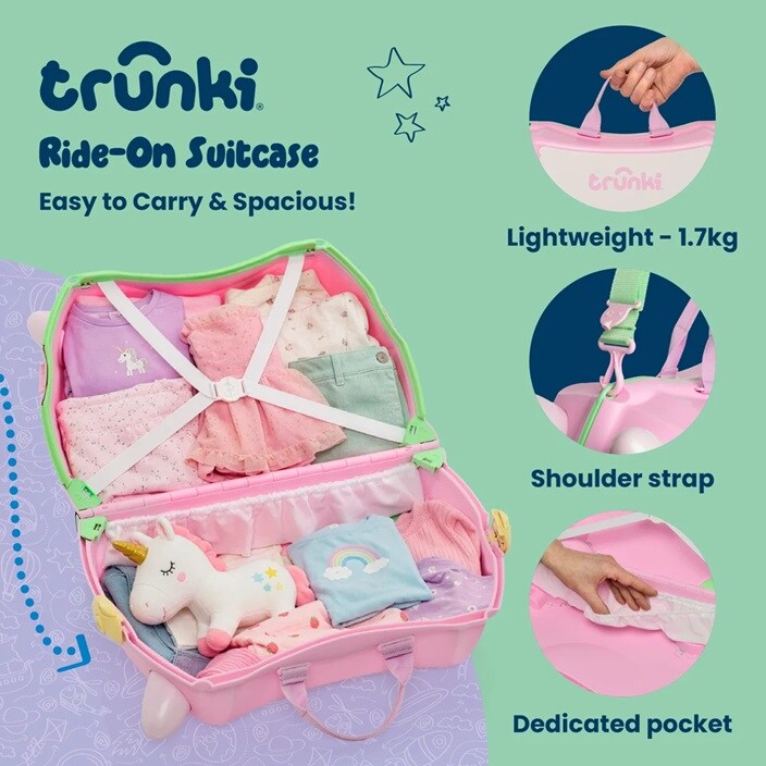 Resväska för barn - Trunki Glide Una Unicorn