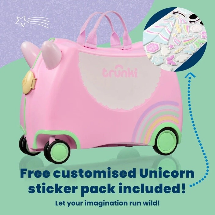 Resväska för barn - Trunki Glide Una Unicorn