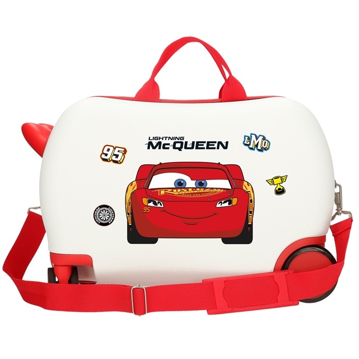 Ride-on resväska för barn att åka på Bilar McQueen White