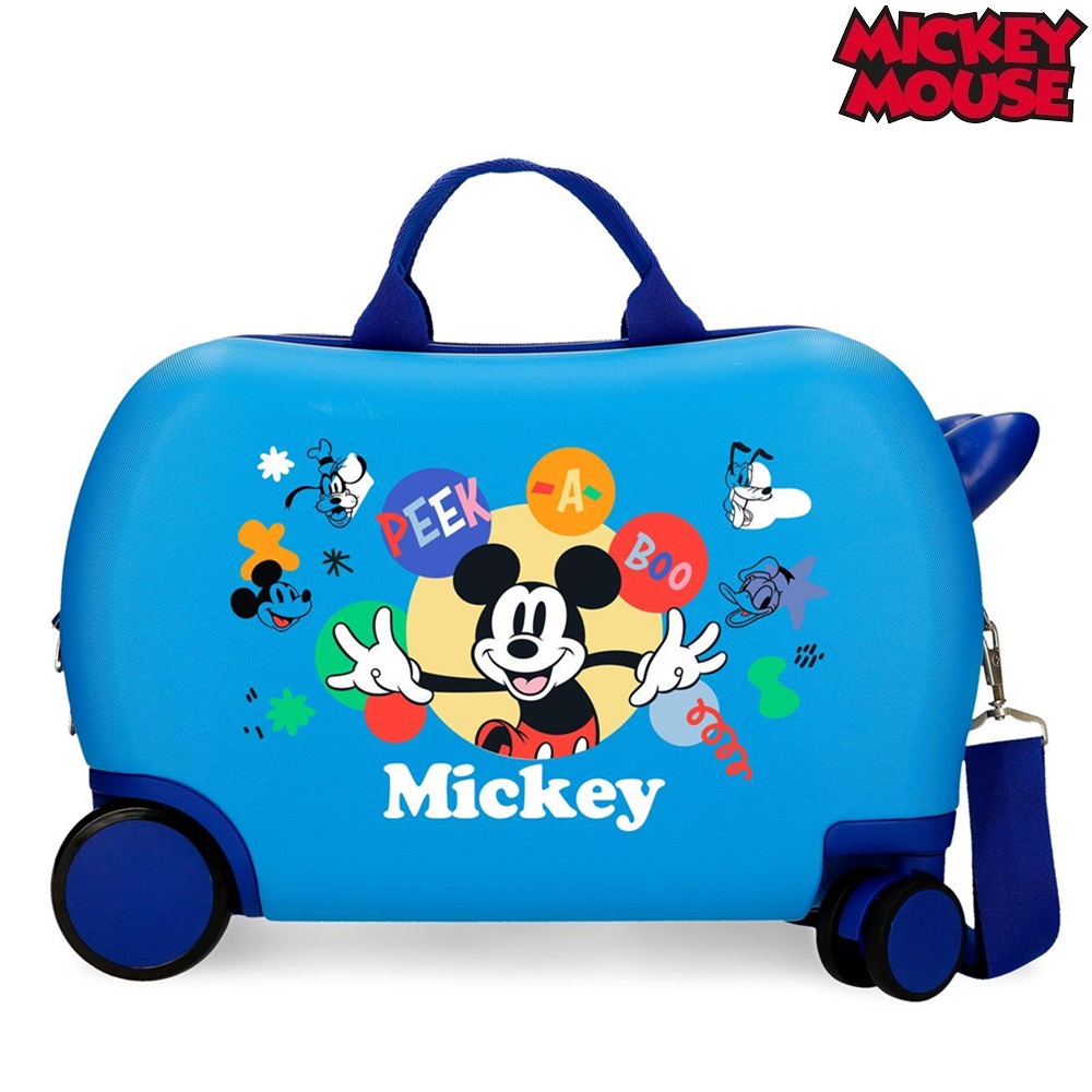 Resväska för barn att åka på Mickey Mouse Peek A Boo