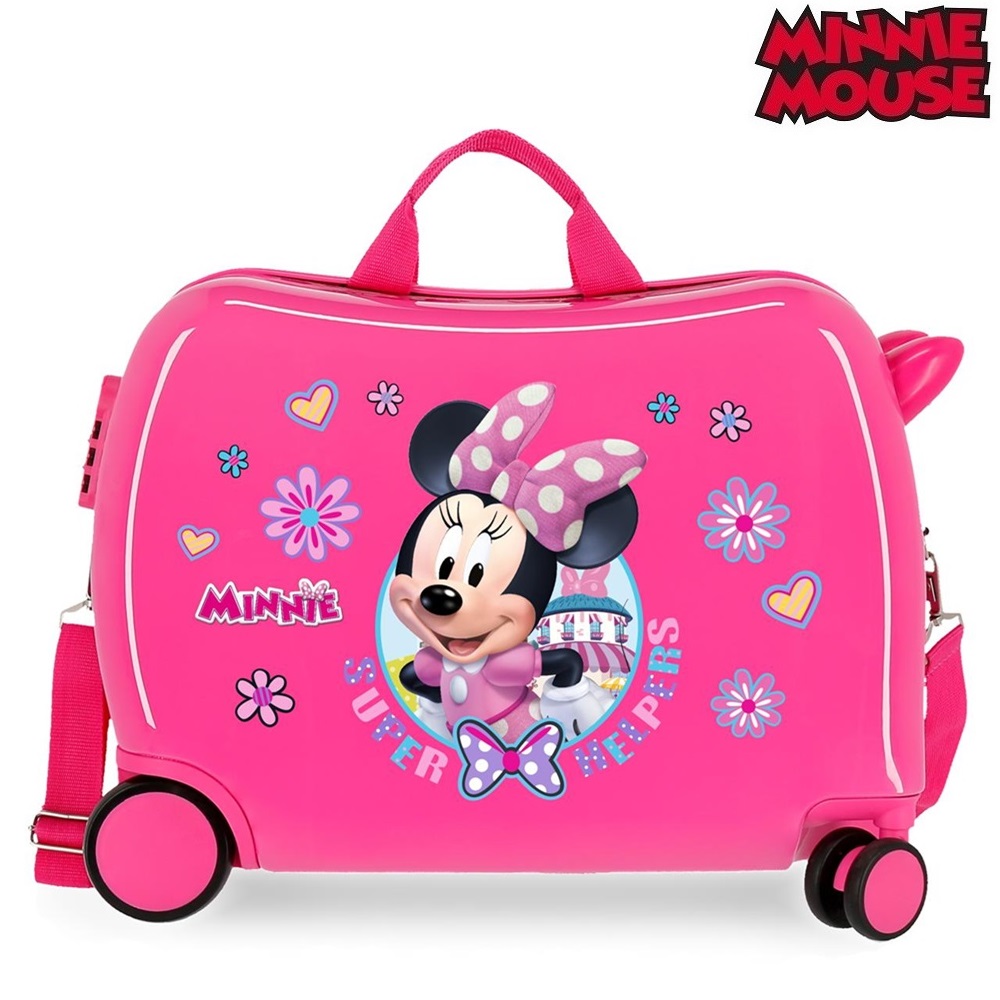 Resväska för barn att åka på Minnie Mouse Super Heroes