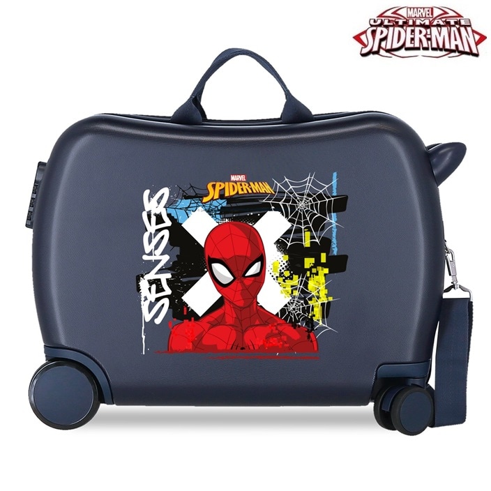 Ride-on resväska för barn att åka på Spiderman Graffiti