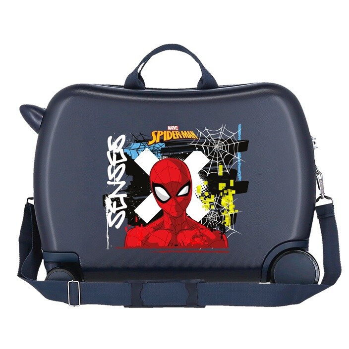 Ride-on resväska för barn att åka på Spiderman Graffiti