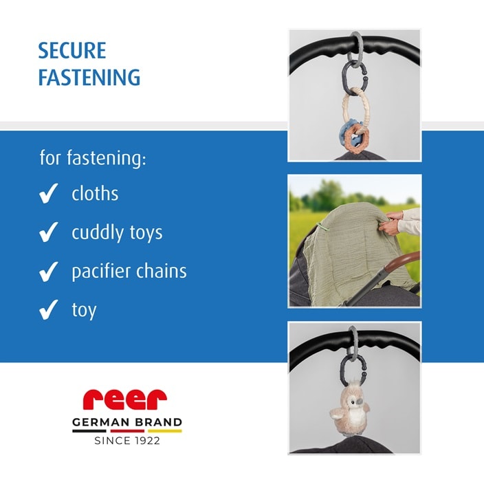 Fästringar till barnvagn – Reer Clip&Go Fastening Rings