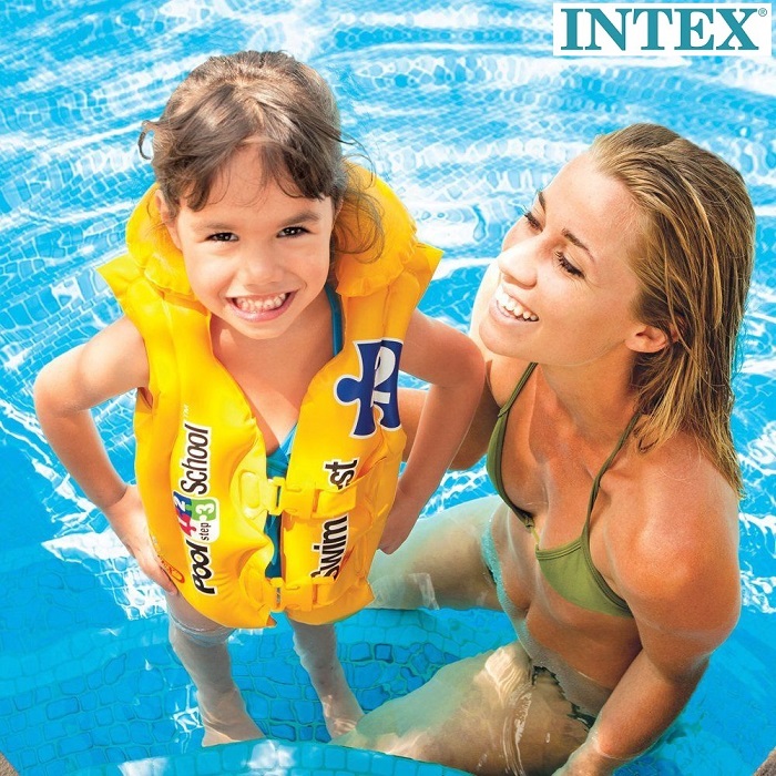 Simväst barn Intex Pool School gul