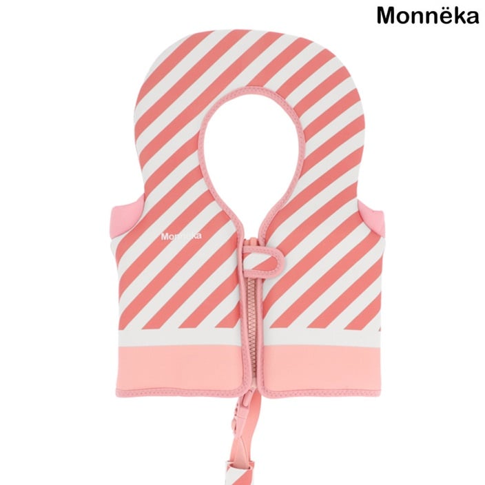 Simväst - Monnëka Learning Float Vest Pink Stripes