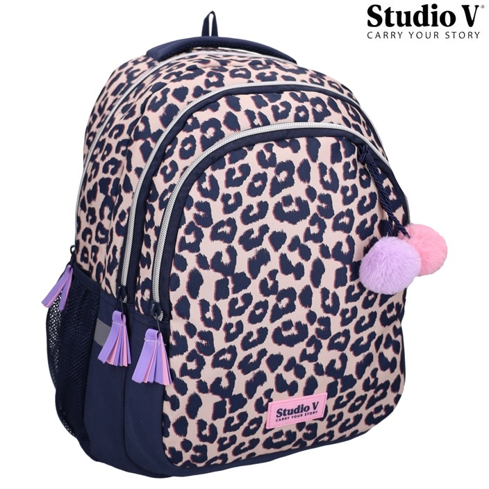 Skolryggsäck för barn Studio V Leopard Luxe