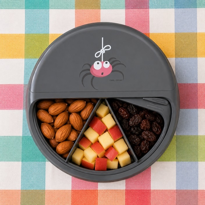 Snacksbox för barn - Carl Oscar SnackDISC Grey Spider