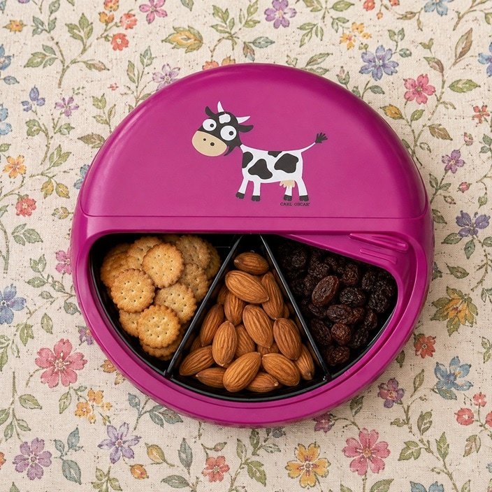 Snacksbox för barn - Carl Oscar SnackDISC Pink Cow