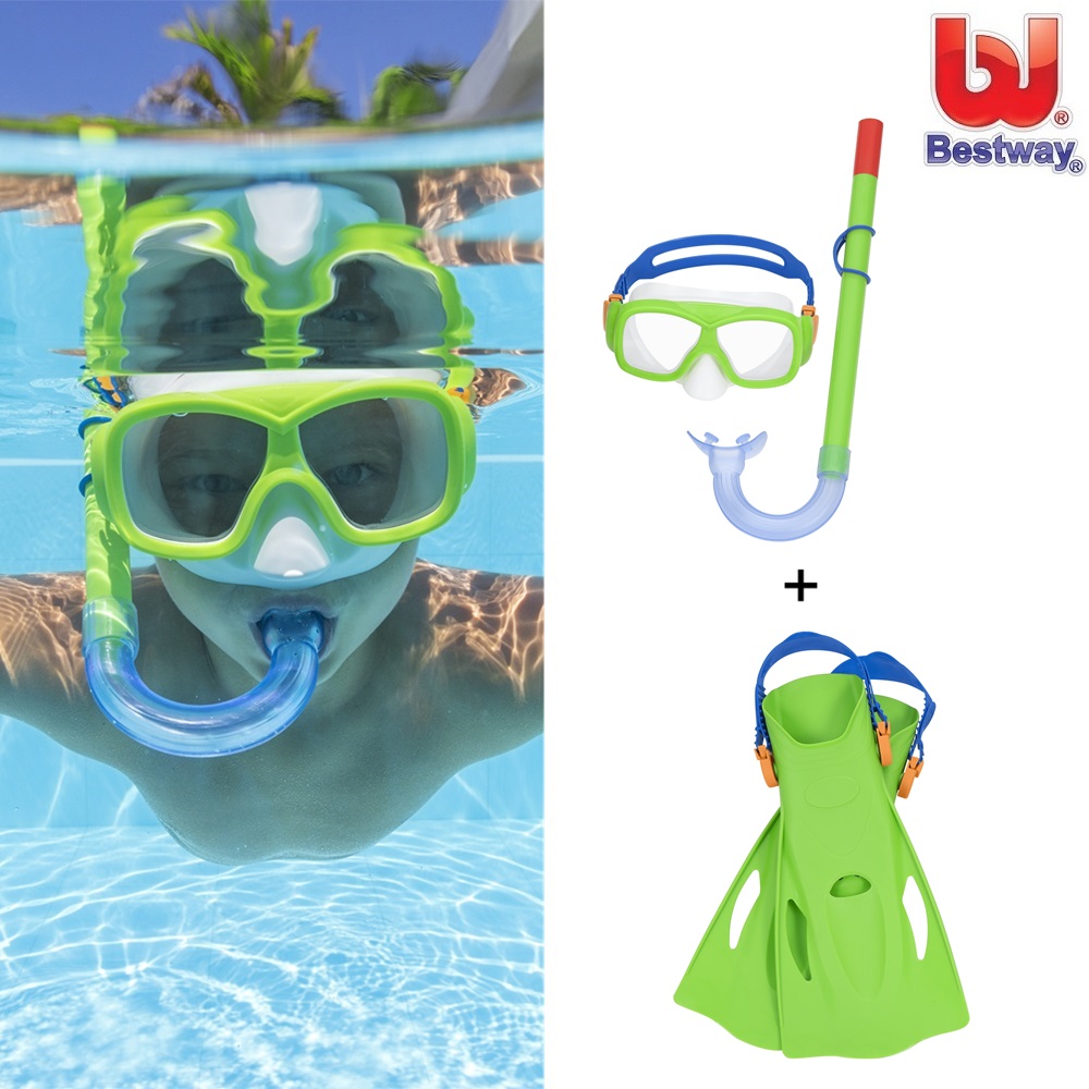 Snorkelset för barn - Bestway Burst Essential Green