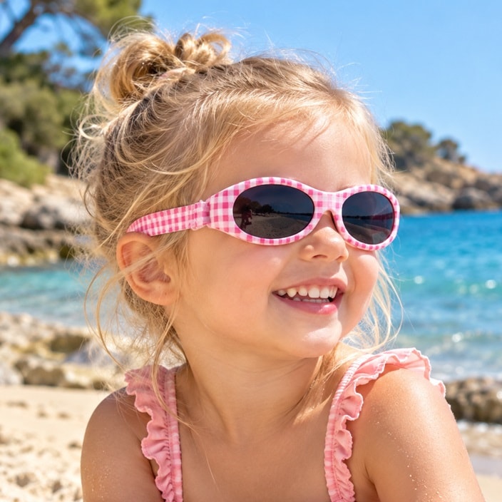 Solglasögon för barn - KidzBanz Pink Checkers