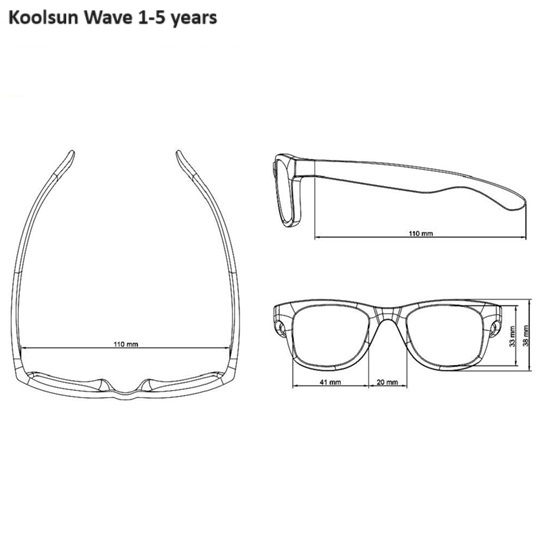 Solglasögon för barn - Koolsun Wave Gunmetal Grey