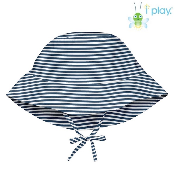 Solhatt barn Iplay Navy Pinstripe blå och vit