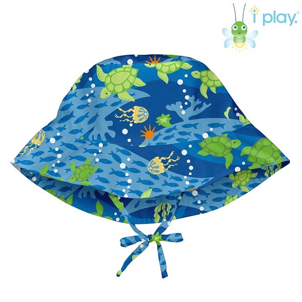 Solhatt barn Iplay Royal Blue Turtle Bucket blå och grön