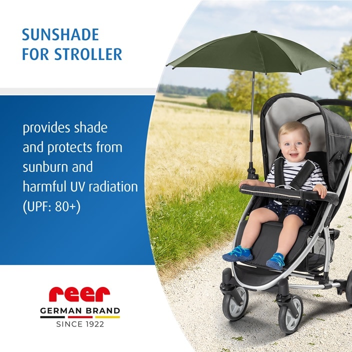 Parasoll till barnvagn - Reer ShineSafe Forest Green