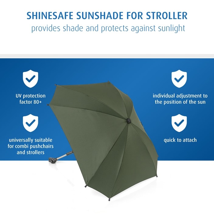 Parasoll till barnvagn - Reer ShineSafe Forest Green